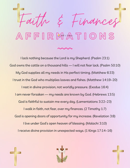 Faith Over Financial Fear – 100 Biblical Affirmations | $7.95